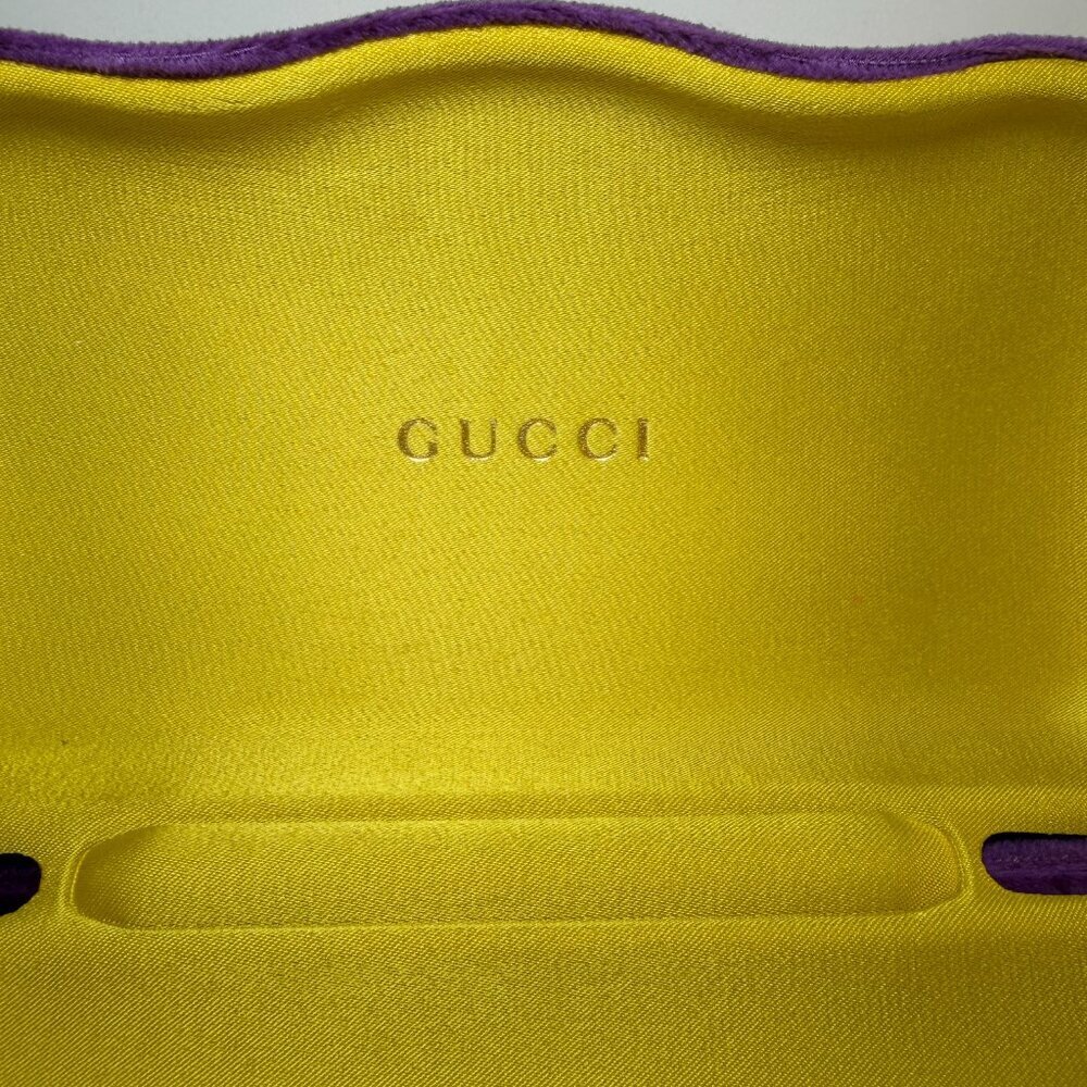 GUCCI Sunglasses Glasses Eyeglass Purple Velvet Clamshell Case - Picture 9 of 9